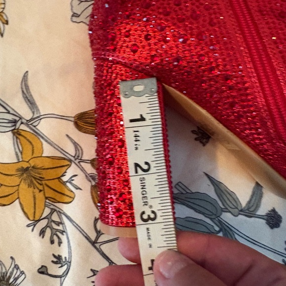 Red BLING Rhinestone Ankle Boots - Picture 11 of 11